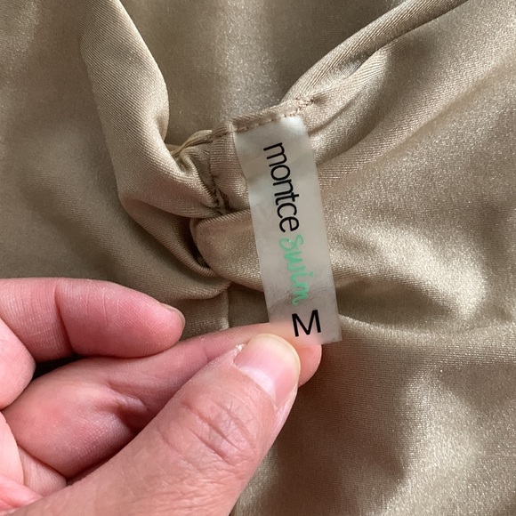 Montce Caged Gold Metallic One Piece, Size M - Picture 7 of 15